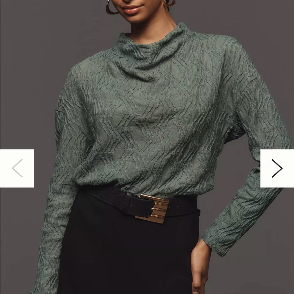 Anthropologie Textured Tunnel-Neck Blouse - Size L - NWT